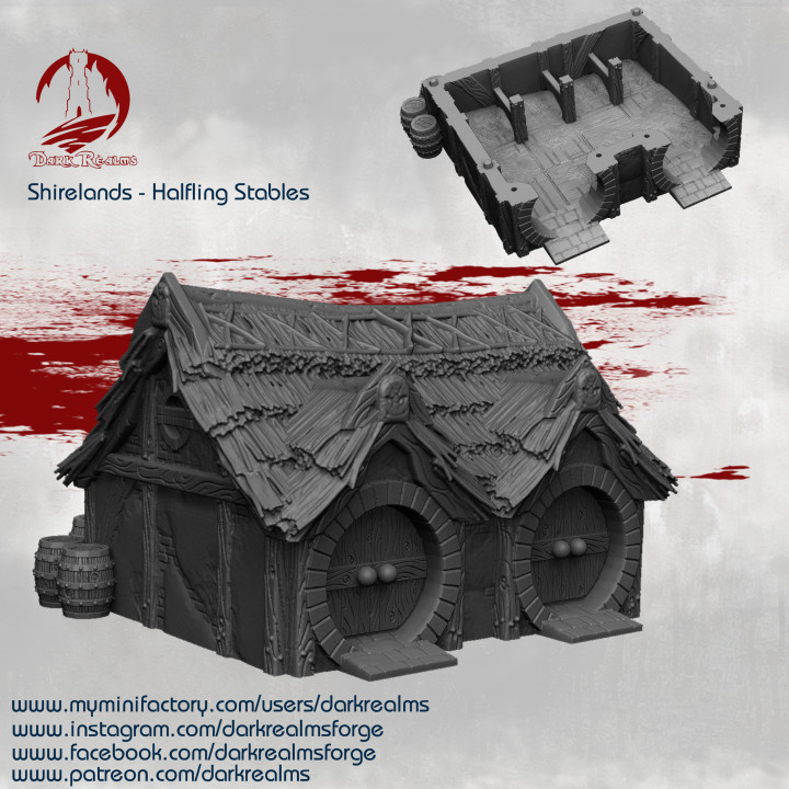 halfling village - stables tabletop building fantasy terrain 3D print model - Mito3D