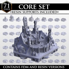 hexton hills core set store environment fantasy fdm hexagon modular river roleplay rpg wargaming warhammer resin castle hex volcano fort map wargame catan village town mountain campaign empire dnd scenery crawl guild 3d print model - Mito3D