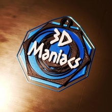 3d maniacs logo keychain 3dmaniacs 3d print model - Mito3D
