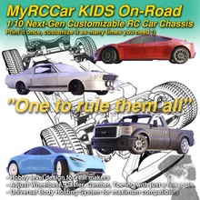 myrccar çocuklar road 1 10 next gen özelleştirilebilir rc araba şasi arabalar kendin yap ölçek evrensel tekerlek 4x4 ralli sürüklenen mustang 3d print model - Mito3D