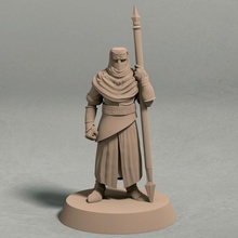 free night cult soldier spear pose 1 miniature stl file tabletop ancient fantasy miniatures wargaming wargame 3d print model - Mito3D