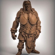 fêmea Colina gigante tampo mesa fantasia rpg martelo guerra masmorras Dragões dnd descobridor jogos Hill Giant 3d print model - Mito3D