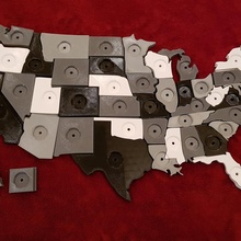 USA Münze Karte Viertel Amerika Sammlung Anzeige Geographie 50 us 3d print model - Mito3D