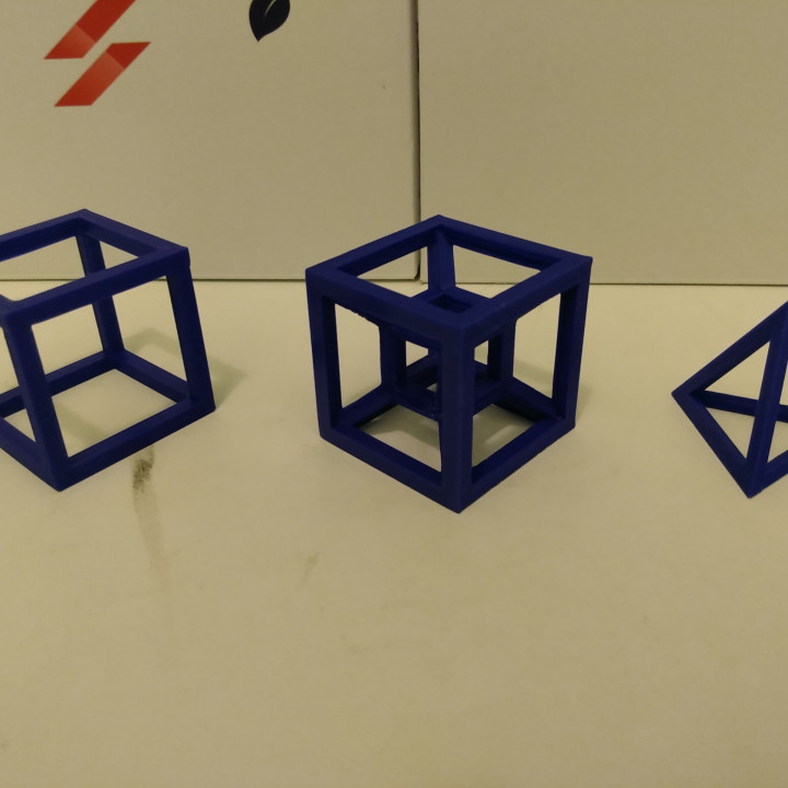 régulier polytope platonique solide 3 4 dimension tesséract hypercube latice simplex octachoron 3D print model - Mito3D