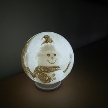 snowman globe lithophane 3d print model - Mito3D