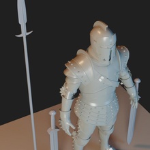knight 04 armor armour fantasy helmet history human medieval rpg spear sword warrior weapon blade crusader javelin 3d print model - Mito3D