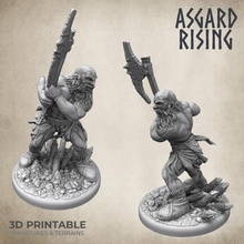 3 berserker 2 mini presupported tabletop axe barbarian fantasy viking warrior miniature norse dnd saga 9th twohanded savare 3d print model - Mito3D