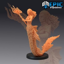 siren savaşçı Deniz Kızı trident merfolk masaüstü fantezi Ortaçağa ait canavar rpg Warhammer sla düşman dnd yol bulucu npc 3d print model - Mito3D