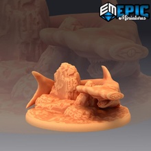 hammerhead shark sea monster tabletop fantasy medieval ocean rpg warhammer water sla enemy encounter dnd pathfinder 3d print model - Mito3D