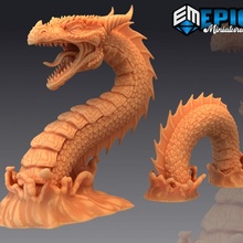 mer serpent Léviathan océan monstre table fantaisie médiéval rpg marteau guerre sla ennemi rencontre dnd éclaireur PNJ 3d print model - Mito3D