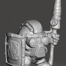 anão cavaleiro infinito fantasia táticas tampo mesa miniatura Varredura 3d print model - Mito3D