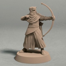 night cult archer pose 2 miniature stl file tabletop ancient fantasy human rpg wargaming 3d print model - Mito3D
