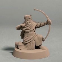 night cult archer pose 3 miniature stl file tabletop ancient fantasy human rpg soldier wargaming warrior 3d print model - Mito3D
