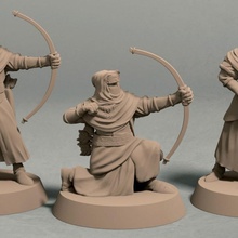 night cult archers pack 3 miniatures tabletop fantasy rpg wargaming miniature soldiers 3d print model - Mito3D