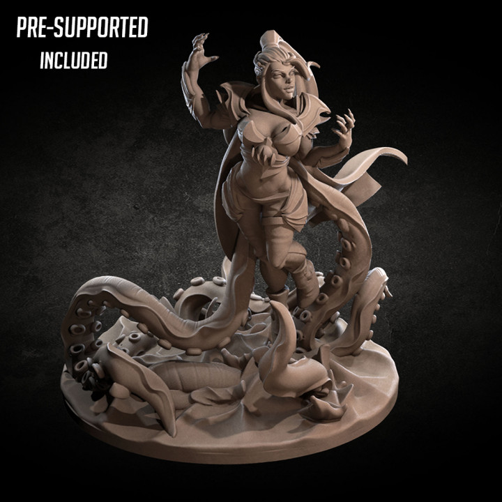 dolores leader warriors cult tabletop hero miniature boardgame cthulhu tentacles patreon d&d npc supported nzoth 3D print model - Mito3D