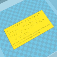 Fransız braille 1mm örnek Elfler eğitim 3d print model - Mito3D