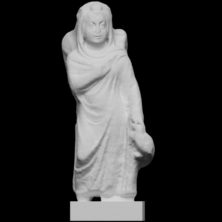 estátua gênio inverno Varredura arte Roma escultura mármore Itália público 3dprintable 3d printing aeroporto openglam genio dell'inverno 3D print model - Mito3D