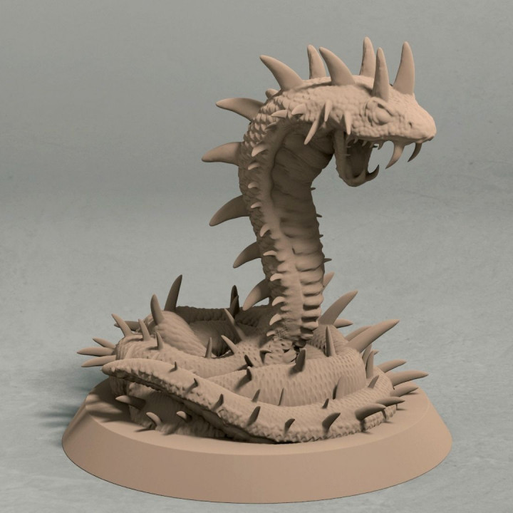 xantian deserto serpente stl file tavolo antico fantasia rpg wargaming 3D print model - Mito3D