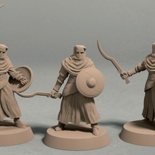 night cult swordsmen pack 3 miniatures tabletop ancient fantasy rpg wargaming miniature 3d print model - Mito3D