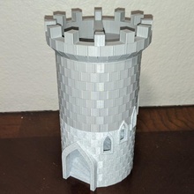 segmented dice tower castle d&d dnd dungeons dragons battlement 3d print model - Mito3D