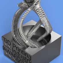 DNA troféu concorrência concurso prêmios transparente treliça canais internos 3d print model - Mito3D