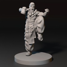 drunken fist monk pre-supported unsupported tabletop hero dnd drunk adventurer sol'an 3d print model - Mito3D