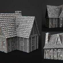 mittelalterlich Haus Tischplatte Fantasie Terrain Wargamme 3d print model - Mito3D