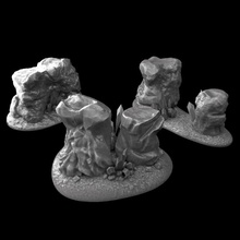 3 rocce servire copertina guaina medievale fantasia scenario tavolo terreno roccia gioco guerra 3d print model - Mito3D