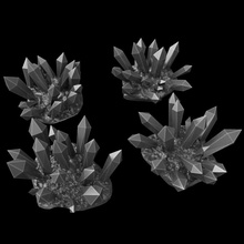 4 cristal rocas mesa fantasía terreno juego guerra 3d print model - Mito3D