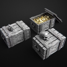 hazine kutuları masaüstü Kutu Zindanlar fantezi arazi 3d print model - Mito3D