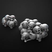 skull pile tabletop dungeons fantasy terrain 3d print model - Mito3D