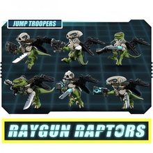 Raygun raptores saltar Soldado pelotão loja exército dinossauro jurássico mini jogos guerra martelo miniatura tampo mesa velociraptor jogo raptor mochila jato 3d print model - Mito3D