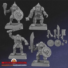 classic orcs x4 tabletop modular orc warhammer monstrous heroquest encounters oldhammer middlehammer 3d print model - Mito3D