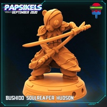 bushido soul reaper hudson tabletop bear dual samurai afro cyberpunkred 3d print model - Mito3D