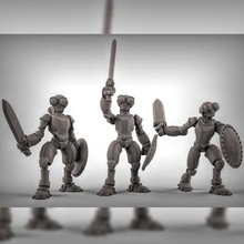 kriegsgeschmiedet Schwerter Schilde Tischplatte Fantasie Roboter Schild Schwert Krieg Steampunk Mecha scifi Verliese Drachen dnd Pfadfinder geschmiedet 3d print model - Mito3D