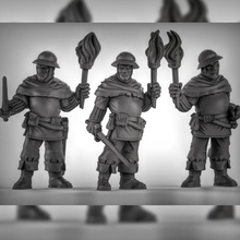 guards torches tabletop fantasy guard sword torch dungeonsanddragons dnd pathfinder mercenary npc townguard 3d print model - Mito3D