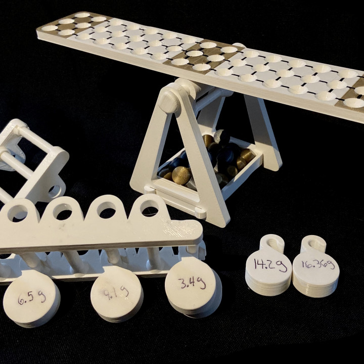 Felsen archimedes Wippe Drehmoment Balance Bildung lehrreich Spiel openscad Physik Schule Mitte Hände Lernen Bord 3D print model - Mito3D