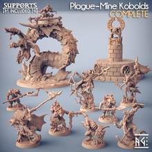 complete plague-mine kobolds presupported tabletop dragons dungeons fantasy mini miniatures modular rpg character miniature supports wargame dnd kobold ttrpg artisan guild 3d print model - Mito3D
