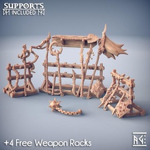 weapons loot & racks plague-mine kobolds tabletop dragons dungeons fantasy mini miniatures modular rpg miniature bow supports dnd pickaxe ttrpg artisan guild presupported 3d print model - Mito3D