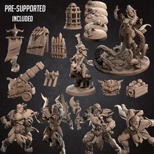 september 2020 release - warriors ancients tabletop leader modular props miniature weapons boardgame cthulhu chest tentacles patreon d&d pinup bases cultist monthly nzoth 3d print model - Mito3D