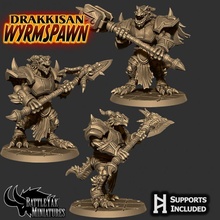 drakkisan wyrmidon pack tabletop dragon fantasy monster dragonborn dnd pathfinder tabletopgaming ttrpg battleyakminiatures dragonman 3d print model - Mito3D