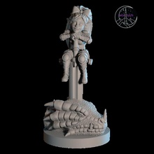 halfling female dragonslayer tabletop barbarian dragon fighter hero paladin adventurer npc dragoon sol'an 3d print model - Mito3D