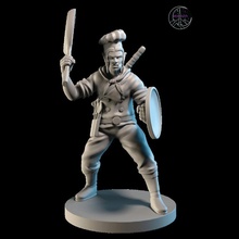 orc chef female fighter tabletop hero adventurer half-orc sol'an 3d print model - Mito3D