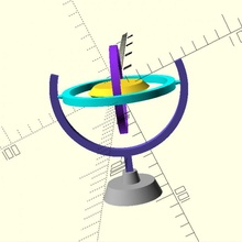 gyroscope miniature model educational 3d print model - Mito3D
