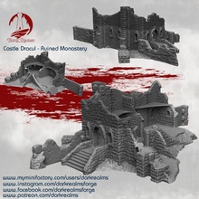 castle dracul - ruined monastery tabletop building house terrain ruins manor 3d print model - Mito3D