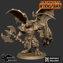 wyrmsired hoard tyrant tampo mesa Dragão fantasia monstro martelo guerra draconato dnd descobridor jogo ttrpg sangue dragão homem 3d print model - Mito3D