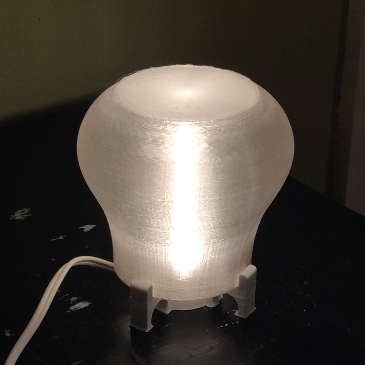 bauchig Lampe Birne LED Licht durchscheinend Kandelaber e12 c7 3D print model - Mito3D