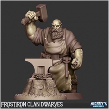 dwarf blacksmith - frostiron clan tabletop 3d print model - Mito3D