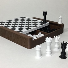mini compagnon voyage jeu d'échecs jeux société jouet poitrine tgwinners 3d print model - Mito3D