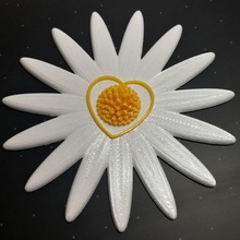 Gänseblümchen Liebe Blume Dekoration Geschenk Herz 3d print model - Mito3D